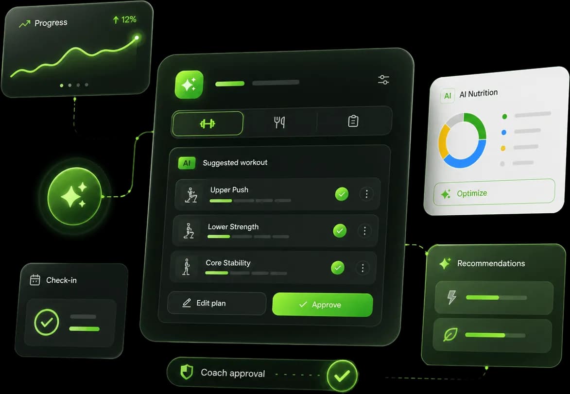 AI coaching assistant for workouts and meals