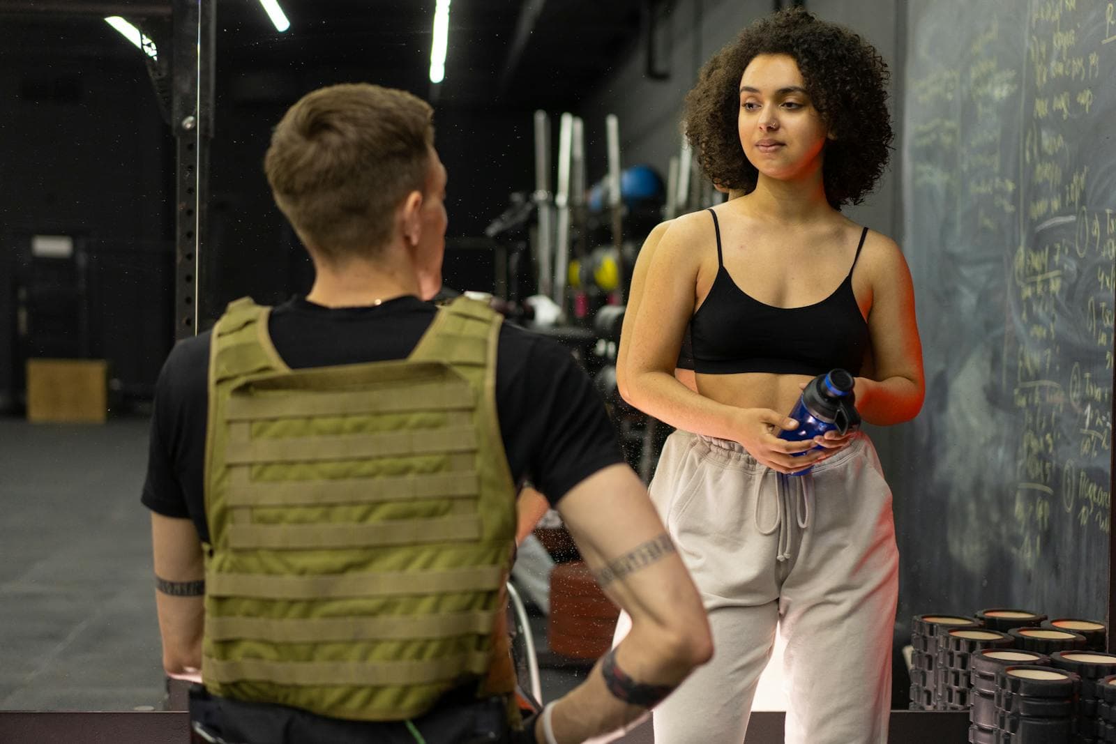 Fitness coach reviewing a plan with a client